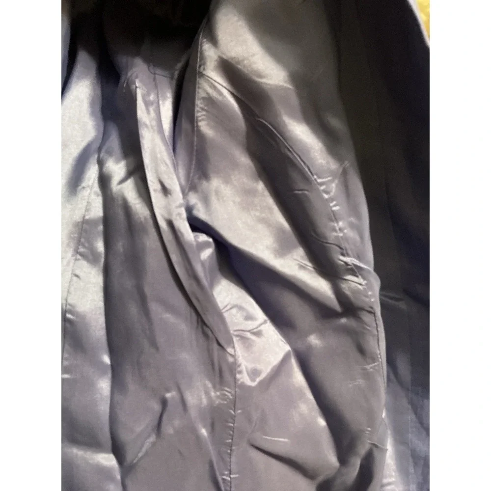 Secrets Sigrid Olsen Women Periwinkle Linen Blazer Jacket S 80's 90's Long‎ Line